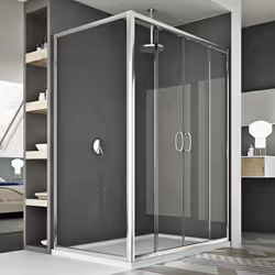 Cabine de douche Replay Duo 2 Portillons - Replay - 80x140 cm - Verre 6mm - Aluminium