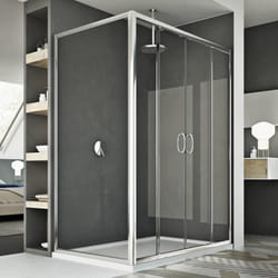 Cabine de douche Replay Duo 2 Portillons - Replay - 80x140 cm - Verre 6mm - Aluminium
