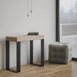 Table console extensible Tecno Premium Small - Chêne naturel et structure anthracite