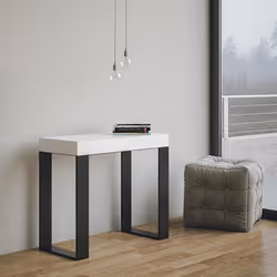 Console extensible - TECNO - 90x40-300cm - Métal blanc - 10 places - Design italien