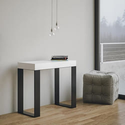 Console extensible - TECNO - 90x40-300cm - Métal blanc - 10 places - Design italien
