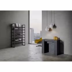 Table console extensible - VENUS - anthracite - 296 cm - 10 places - moderne