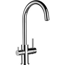Robinet de Cuisine Mitigeur 3 voies chrome robinet bec cygne pivotant 360 utiliser avec filtres sous evier - Vizio