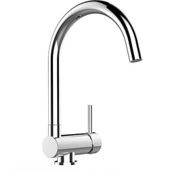 Robinet de Cuisine Mitigeur rabattable sous fenetre 60mm chrome robinet bec cygne pivotant 360 Vizio