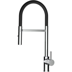 Robinet de Cuisine Mitigeur chrome robinet bec noir orientable et douchette 2 jets detachable VIZIO