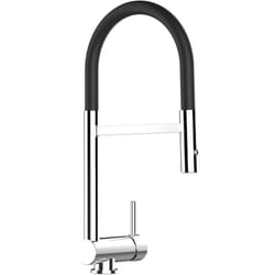 Robinet de Cuisine Mitigeur rabattable sous fenetre 60mm chrome robinet bec noir orientable et douchette 2 jets detachable Vizio