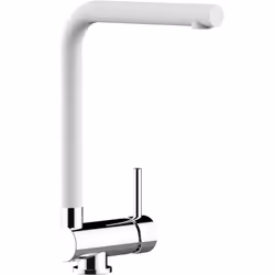 PRODUIT art nr.: VZSU010201 couleur: Chromé / Quartz Blanc Mitigeur evier robinet cuisine Bec pivotant 360° et rabattable 6 c ...