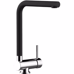 PRODUIT art nr.: VZSU010202 couleur: Chromé / Quartz Noir Mitigeur evier robinet cuisine Bec pivotant 360° et rabattable 6 cm ...