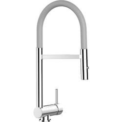 Robinet de Cuisine Mitigeur rabattable sous fenetre 60mm chrome robinet bec gris orientable et douchette 2 jets detachable Vizio