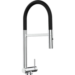 Robinet de Cuisine Mitigeur rabattable sous fenetre 45mm chrome robinet bec noir orientable et douchette 2 jets detachable Vizio