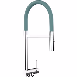 PRODUIT art nr.: VZSU411009 couleur: Chromé / Turquoise Tiffany Mitigeur evier robinet cuisine Bec pivotant 360° et rabattabl ...