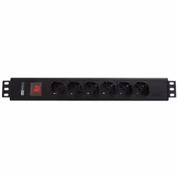 WP WPN-PDU-I01-06, Basique, 1.5U, horizontale/verticale, Aluminium, Noir, 6 sortie(s) CA