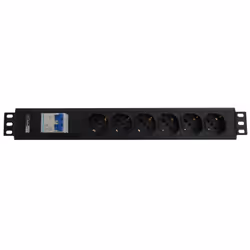 WP WPN-PDU-I02-06, Basique, 1.5U, horizontale/verticale, Aluminium, Noir, 6 sortie(s) CA