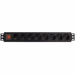 WP WPN-PDU-G01-08, Basique, 1.5U, horizontale/verticale, Aluminium, Noir, 8 sortie(s) CA