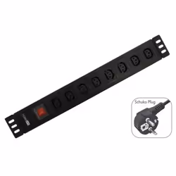 WP WPN-PDU-G05-08, 2 m, Coupleur C14, Aluminium, Noir, 8 sortie(s) CA, 250 V