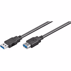 Ewent EC1009, 3 m, USB A, USB A, USB 3.2 Gen 1 (3.1 Gen 1), Mâle/Femelle, Noir