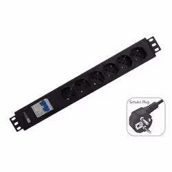 WP WPN-PDU-G02-12, 2 m, Type F, Aluminium, Noir, 12 sortie(s) CA, 250 V