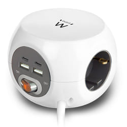 Ewent EW3957 multiprise 1,5 m 3 sortie(s) CA Intérieure Blanc
