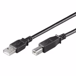 Ewent EC1004, 1,8 m, USB B, USB A, USB 2.0, Mâle/Mâle, Noir