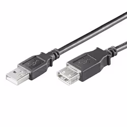 Ewent EC1012, 1,8 m, USB A, USB A, USB 2.0, Mâle/Femelle, Noir