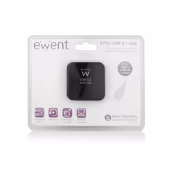 Ewent EW1134 hub & concentrateur USB 3.2 Gen 2 (3.1 Gen 2) Type-A 5000 Mbit/s Noir