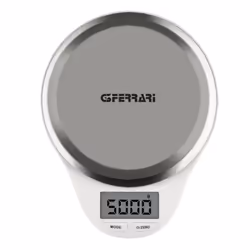 G3 Ferrari Maddy, Balance de ménage électronique, 5 kg, 1 g, Acier inoxydable, Blanc, Acier inoxydable, Comptoir