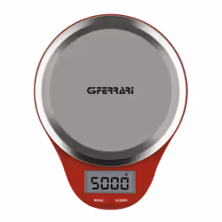 G3 Ferrari Maddy, Balance de ménage électronique, 5 kg, 1 g, Rouge, Acier inoxydable, Comptoir, Ovale