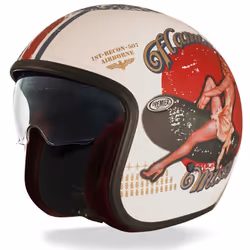 Premier Vintage Pin Up Casque jet, blanc, taille XS pour Hommes