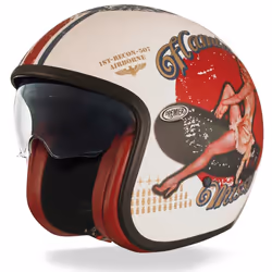 Premier Vintage Pin Up Casque jet, blanc, taille XS pour Hommes