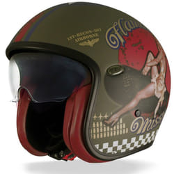 Premier Vintage Pin Up Casque jet, vert, taille XS pour Hommes