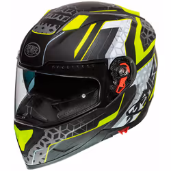 Premier Vyrus EM Y9 BM Casque, noir-blanc-jaune, taille XS pour Hommes