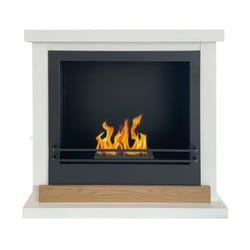 DIVINA FIRE DF87062 cheminée Intérieure Cheminée autonome Bioéthanol Noir, Blanc, Bois