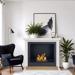 DIVINA FIRE DF87062 cheminée Intérieure Cheminée autonome Bioéthanol Noir, Blanc, Bois - Vue supplémentaire 3
