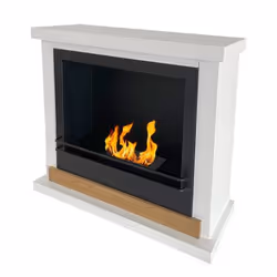 DIVINA FIRE DF87062 cheminée Intérieure Cheminée autonome Bioéthanol Noir, Blanc, Bois - Vue supplémentaire 4