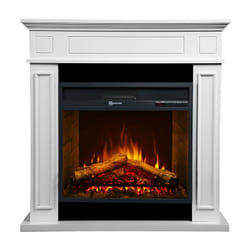 Cheminée électrique au sol JEFFERSON en bois blanc L 89,5 x H90,5 x P28