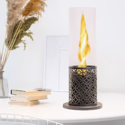 DIVINA FIRE DF91401 cheminée Intérieur & extérieur Cheminée portable Bioéthanol Noir, Or