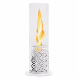 DIVINA FIRE DF91402, Cheminée portable, Bioéthanol, Blanc, Intérieur & extérieur, 1,5 - 2 h, 0,5 L