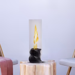 DIVINA FIRE DF91405 cheminée Intérieur & extérieur Cheminée portable Bioéthanol Noir, Transparent