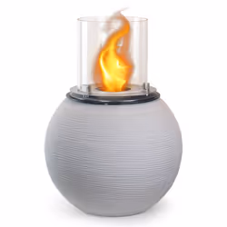 DIVINA FIRE Botticelli, Cheminée autonome, Ouvert, Bioéthanol, Beige, Intérieur & extérieur, Rond