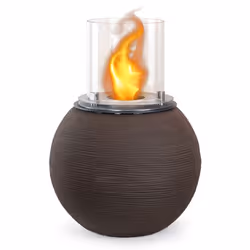 DIVINA FIRE Botticelli, Cheminée autonome, Ouvert, Bioéthanol, Marron, Intérieur & extérieur, Rond