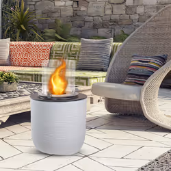 DIVINA FIRE Raffaello Intérieur & extérieur Cheminée autonome Bioéthanol Perle - Vue supplémentaire 8