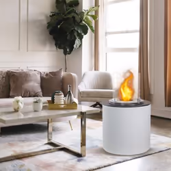 DIVINA FIRE DF95278 cheminée Intérieur & extérieur Cheminée autonome Bioéthanol Blanc