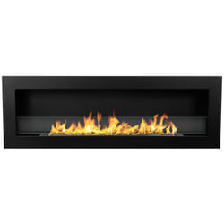 Divina Fire - Cheminée bioéthanol murale encastrable 120x40 livorno 120 Noir
