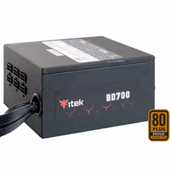 itek BD700, 700 W, 230 V, Actif, Sur-courant, Sur-alimentation, Surtension, Court-circuit, Sous-tension, 24-pin ATX, Semi-mod ...