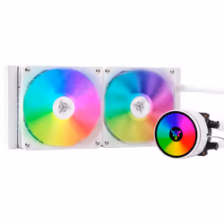 itek EVOLIQ 240 V2 ARGB (White Edition), Kit de refroidissement du liquide, 12 cm, 73,6 cfm, Blanc