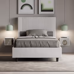 Lit 1 place et demi - Goya - 120x190 - Sommier inclus - Design élégant - Fabriqué en Italie