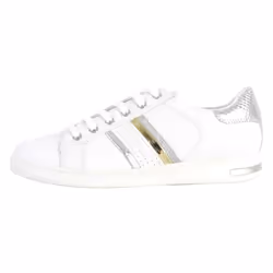 Tennis Basket Basses Geox Jaysen Blanc Argent Femme - GEOX - Jaysen - Blanc - Argent - Femme
