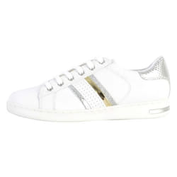 Tennis Basket Basses Geox Jaysen Blanc Argent Femme - GEOX - Jaysen - Blanc - Argent - Femme