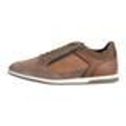 Tennis Basket Basses Geox Cuir U Renan Marron Claire Homme - Lacets - Zip - Plat