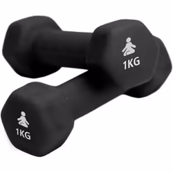 FITPADDY DB2X1BK, Haltère au poids fixe, Noir, Néoprène, 2 kg, 105 mm, 175 mm